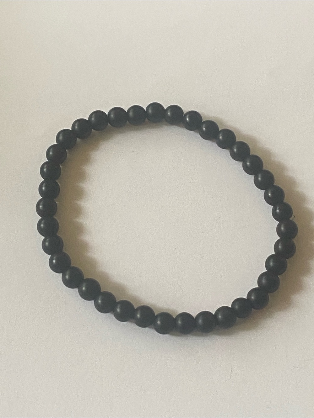 Black onyx stone ball Beaded Stretch Bracelet - Men Accessories